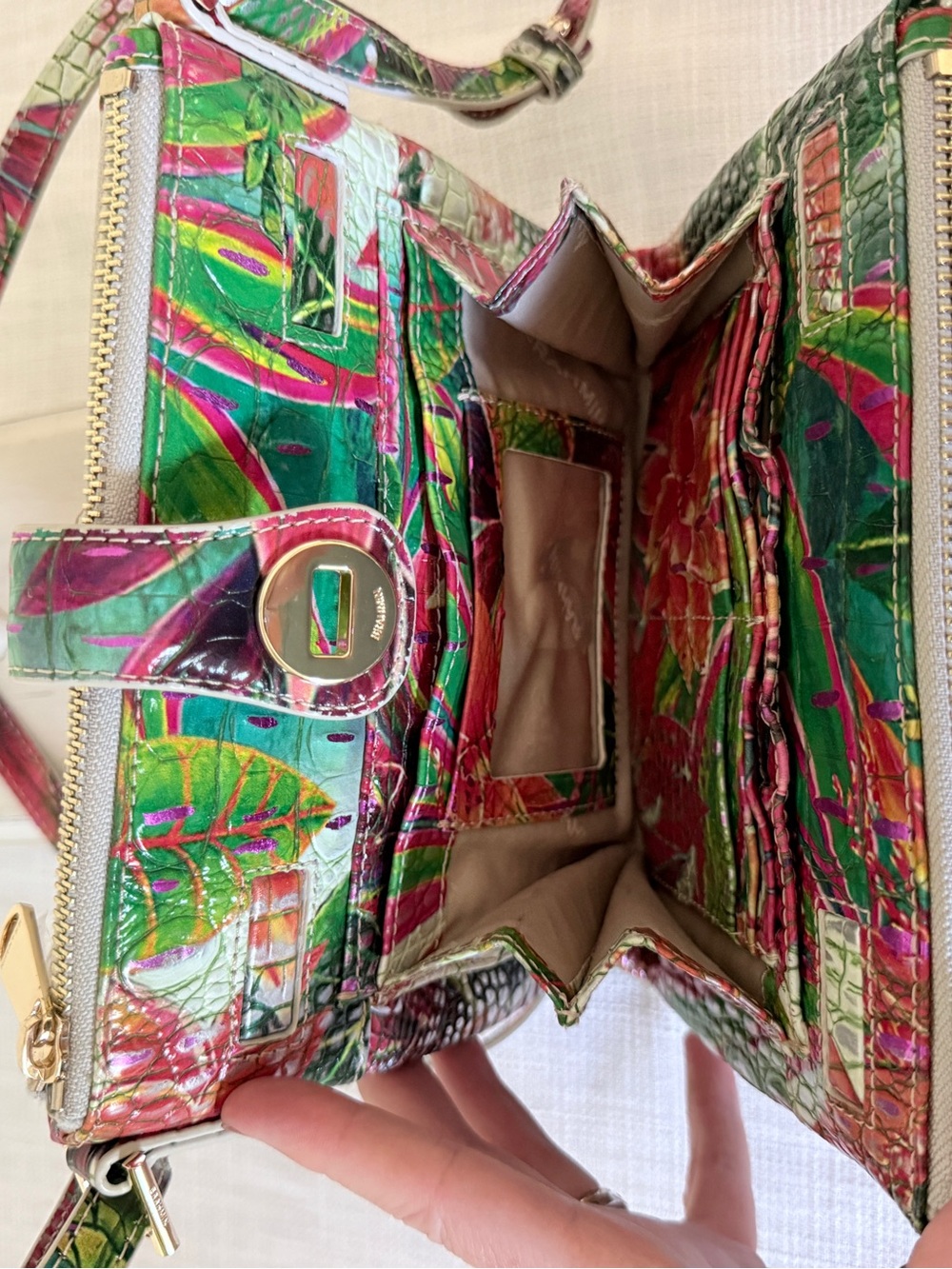 RARE Brahmin Mina Leather Crossbody in Utopia Melbourne / NWOT - Picture 3 of 9